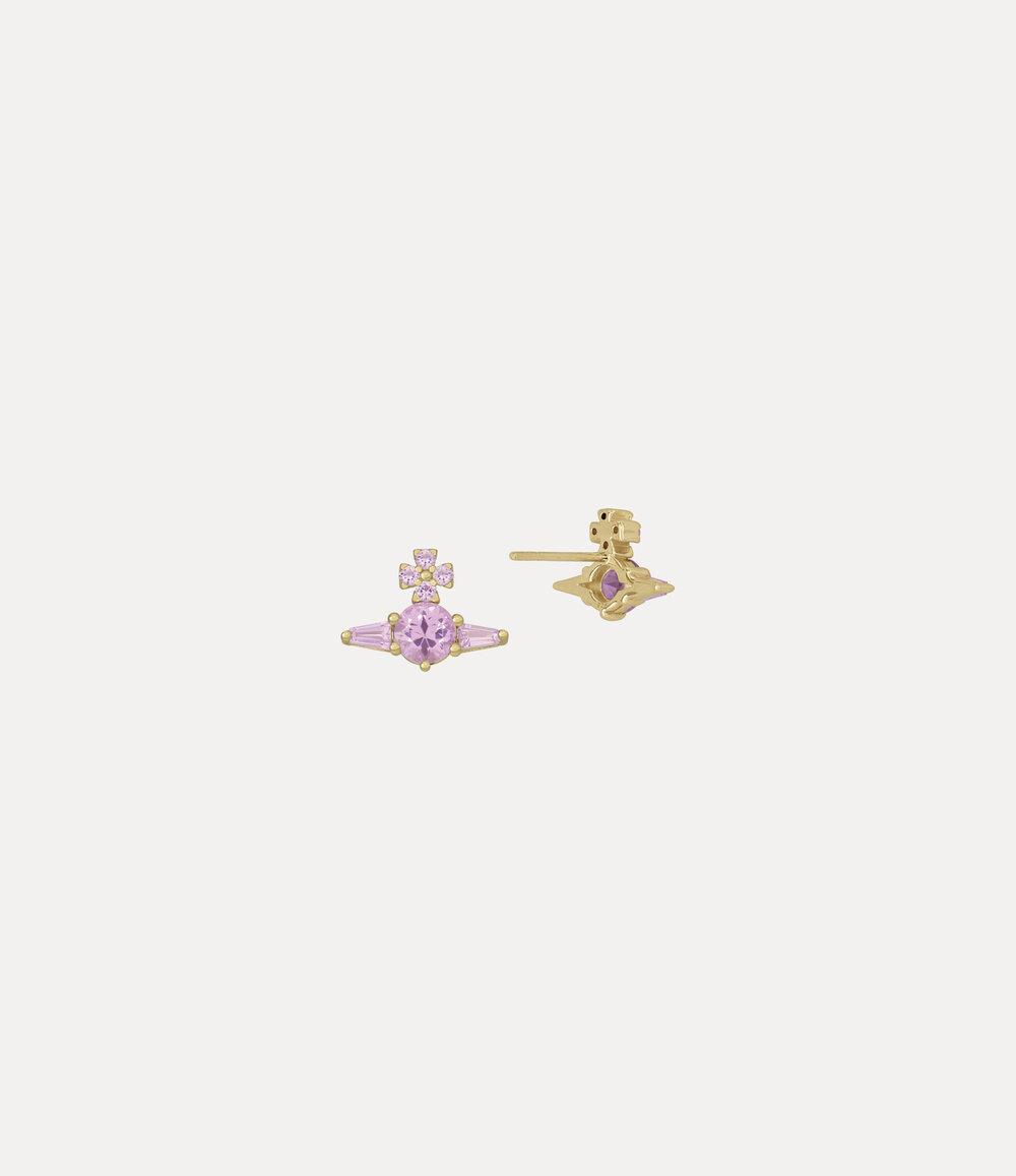 Vivienne Westwood Ofelia Earrings -Gold-lavender-cz -Gold-lavender-cz, view 2