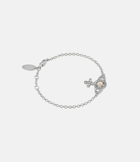 Olympia Pearl Chain Bracelet in PLATINUM-CREAMROSE-Pearl-WHITE-CZ