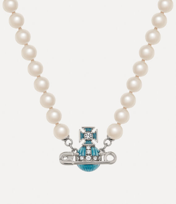White Pearl Beaded Necklace by Vivienne Westwood on Sale