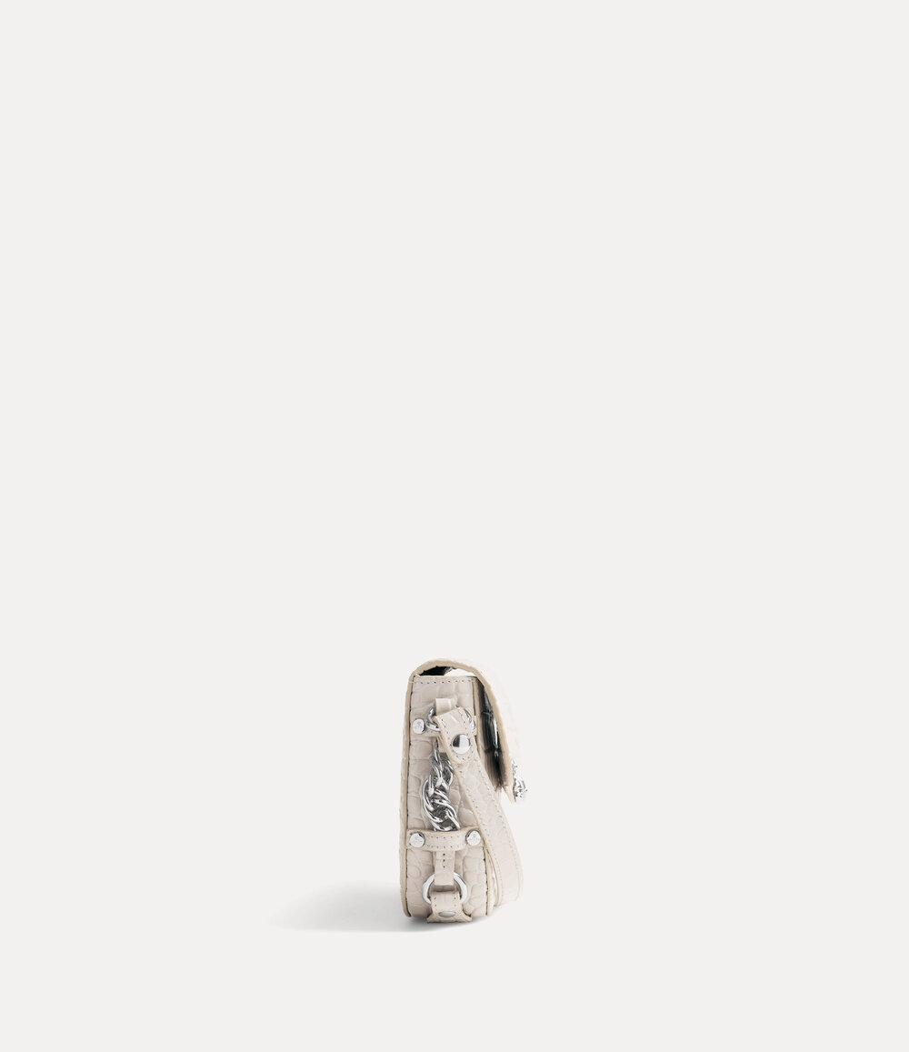 Vivienne Westwood Hunter Flap Crossbody in Pearl White, view 5