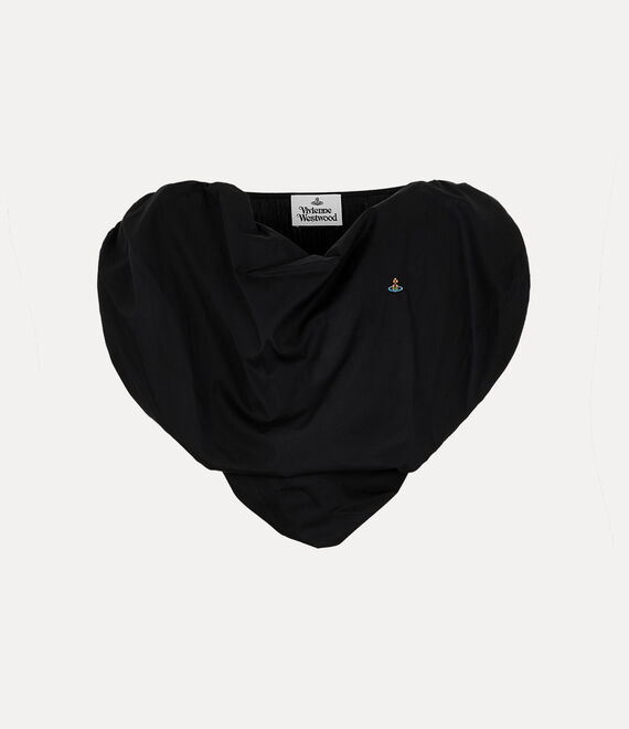 Vivienne Westwood Heart Top In Regenerative Poplin In Black