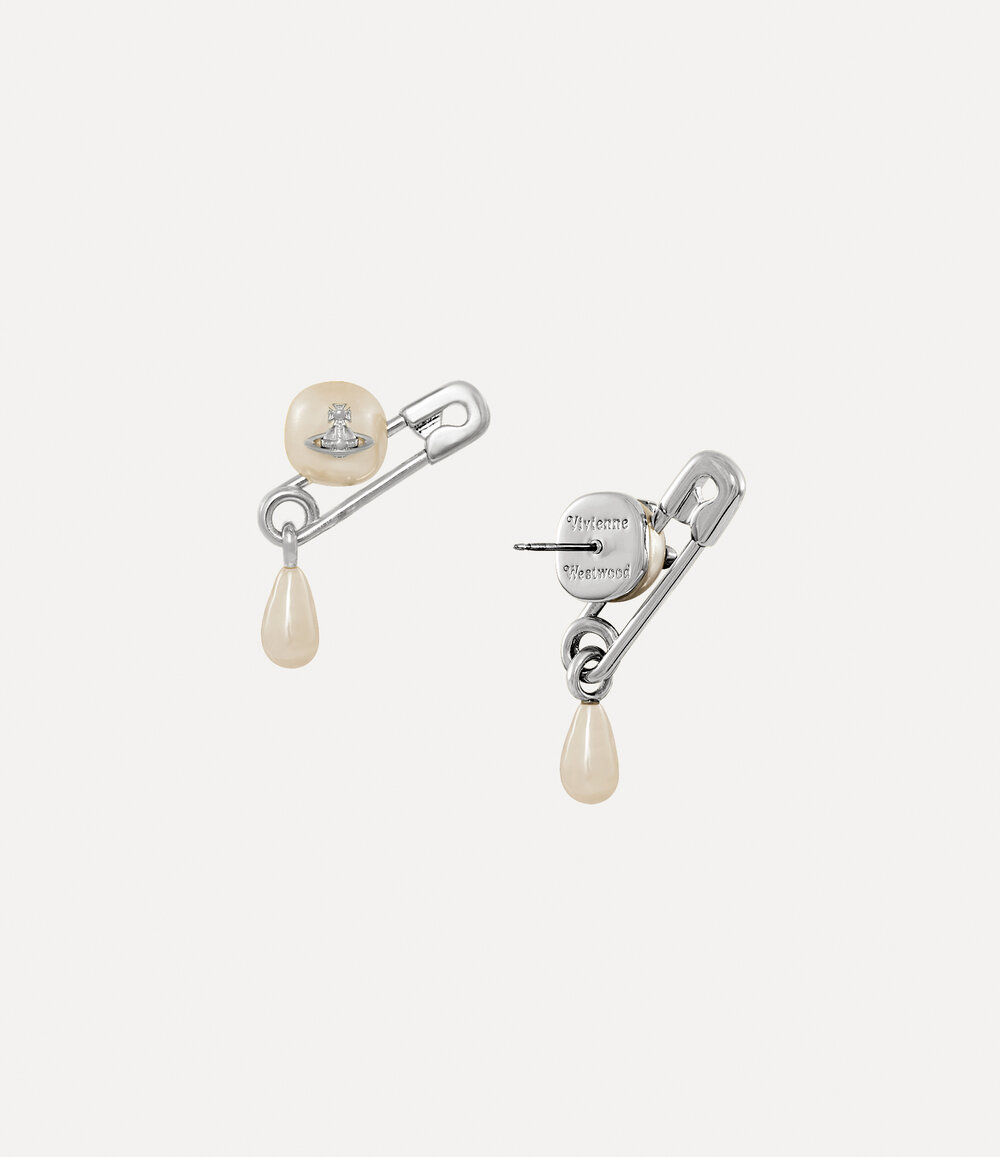 Vivienne Westwood Claude Small Stud Earrings in Silver, view 2