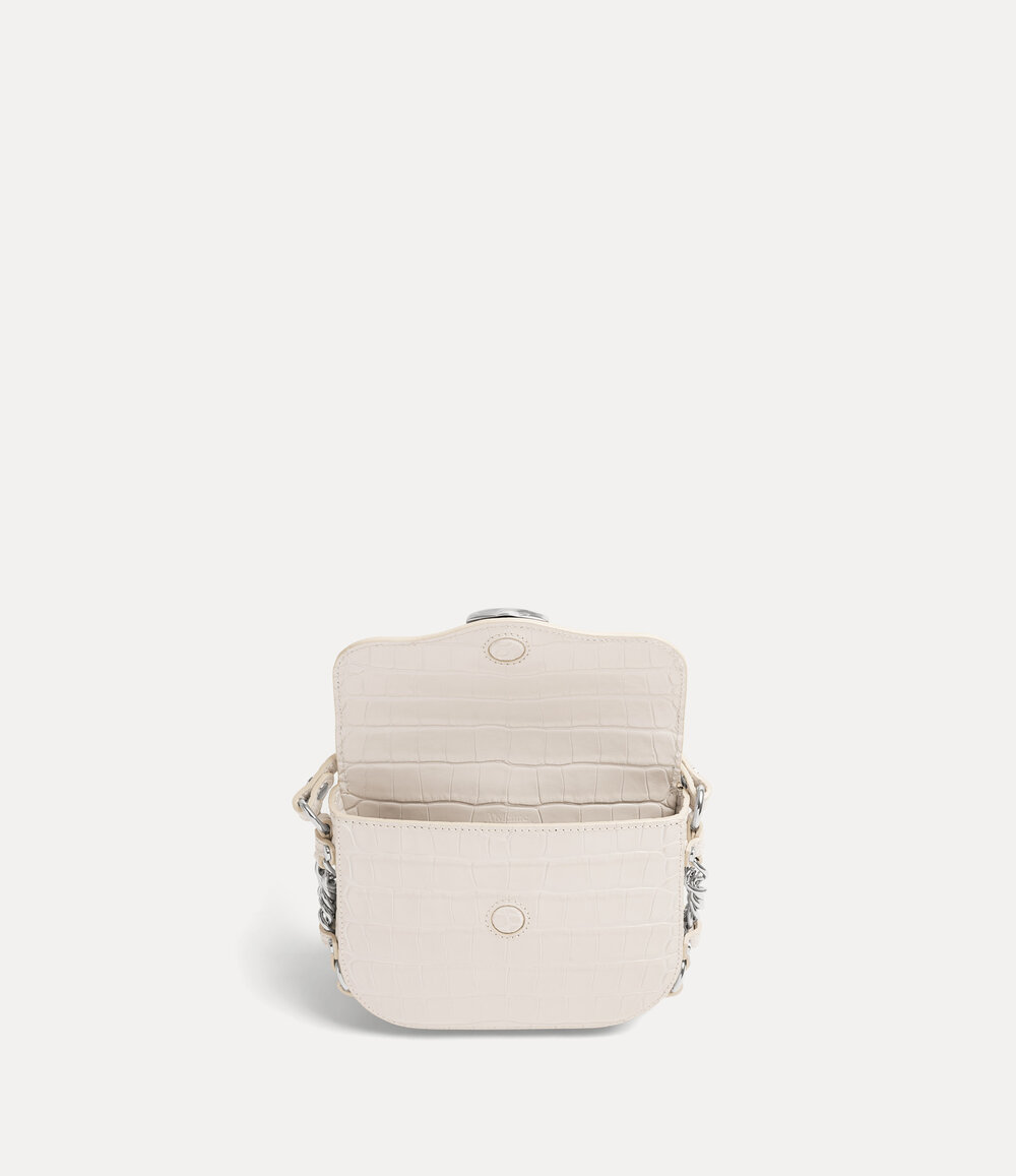 Vivienne Westwood Hunter Flap Crossbody in Pearl White, view 4