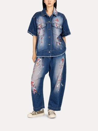 Hand Painted Denim Curve Pants