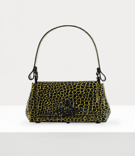 Shop Vivienne Westwood Hazel Medium Handbag In Black-yellow