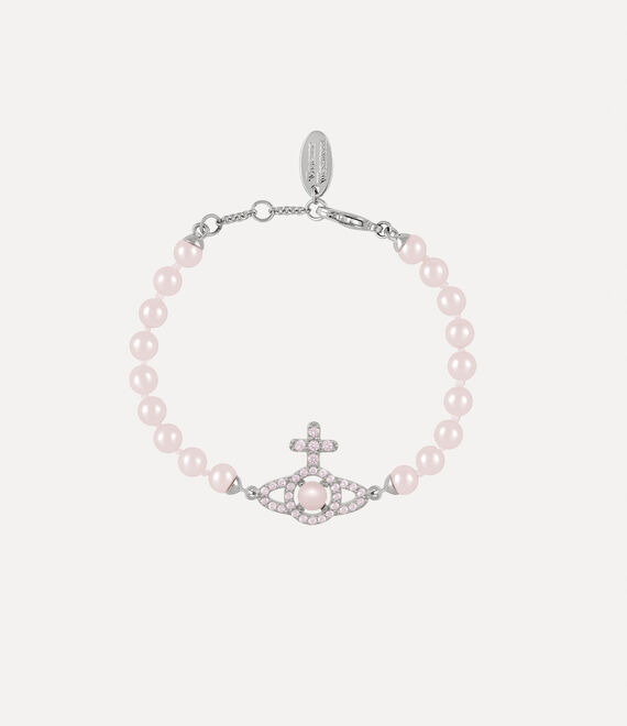 Olympia Pearl Bracelet in PLATINUM-PINK-CZ-ROSALINE-Pearl
