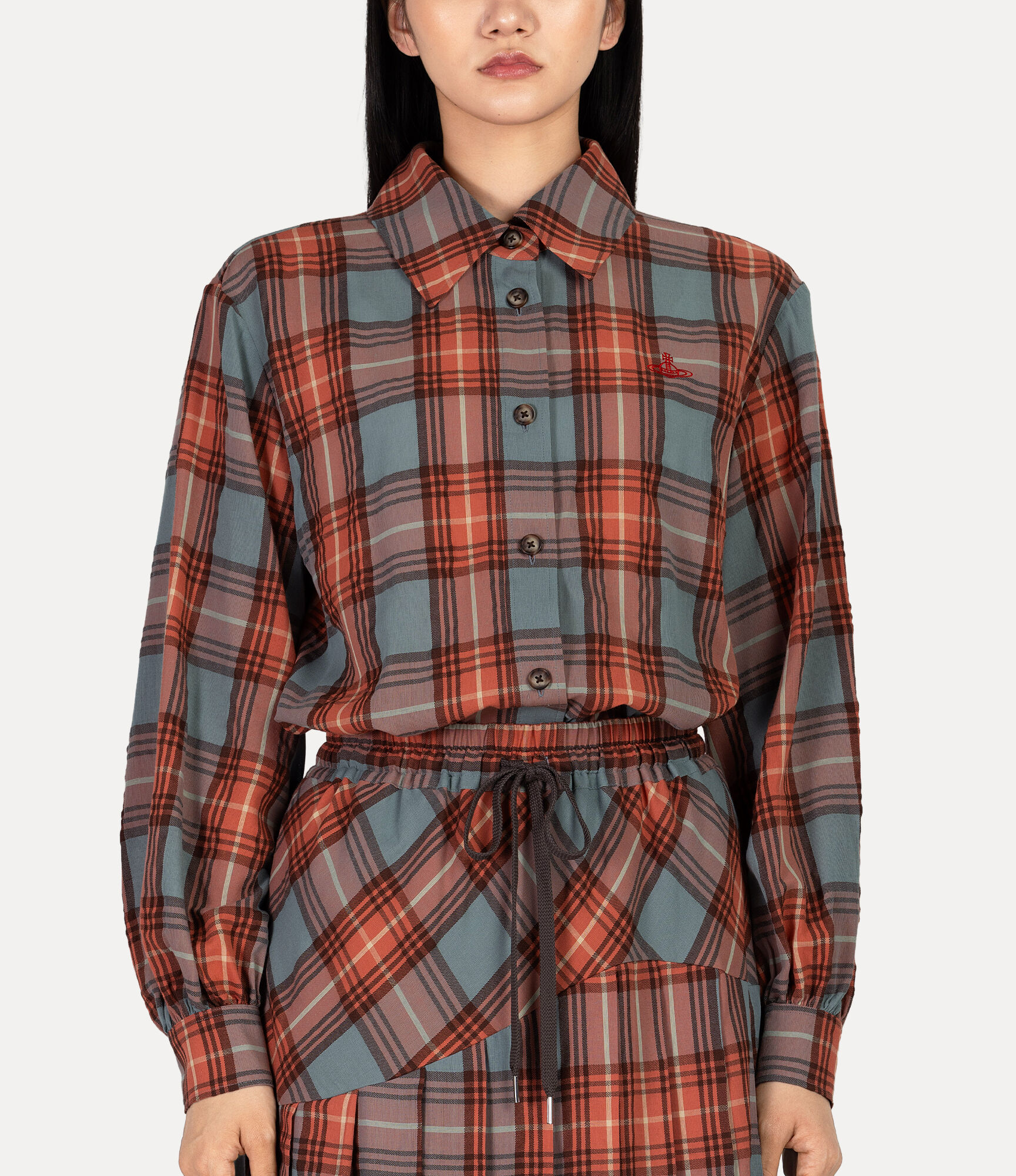 See Through Check Bow Shirt  large image number 5