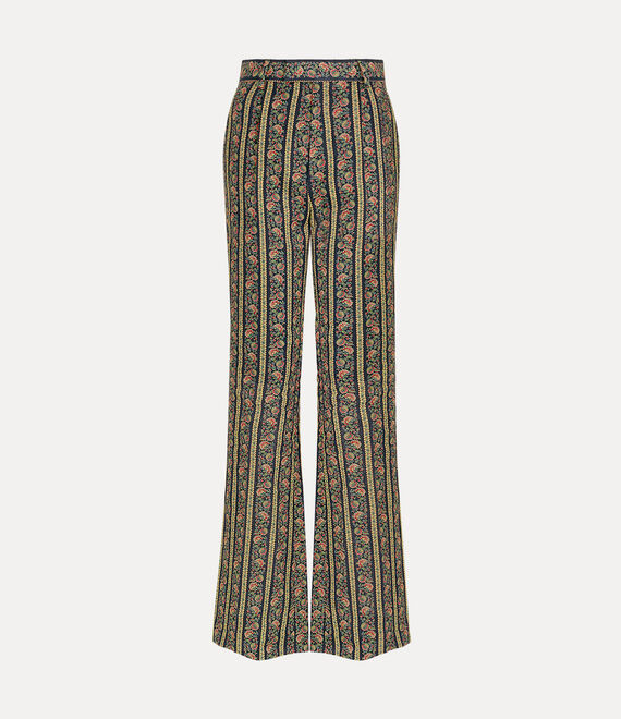 Vivienne Westwood Ray Trousers Print Linen Tailor Floral Artwork 46 Women In Multicoloured