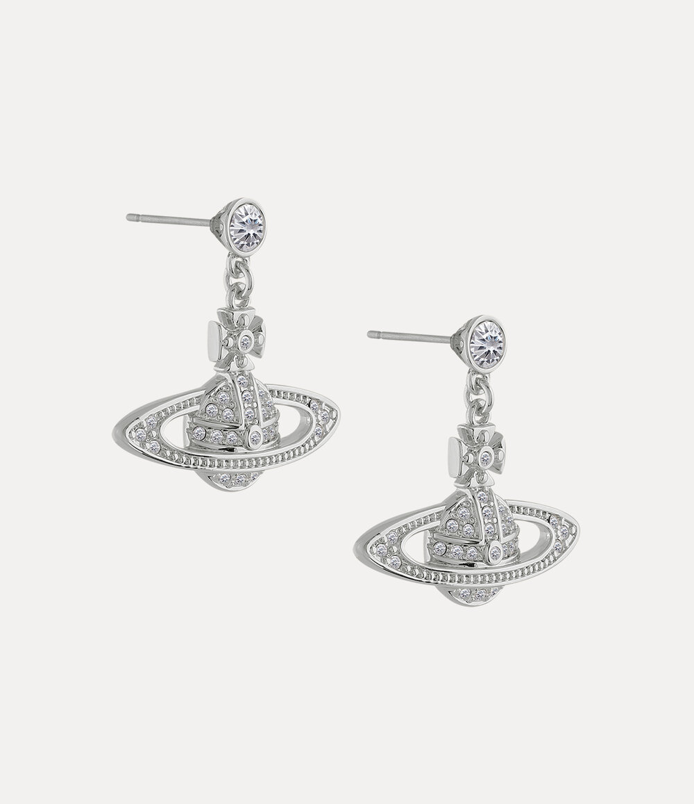 Vivienne Westwood Mini Bas Relief Drop Earrings in Silver, view 3