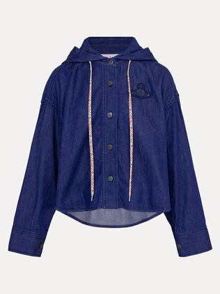 Light Denim Cropped Hoodie
