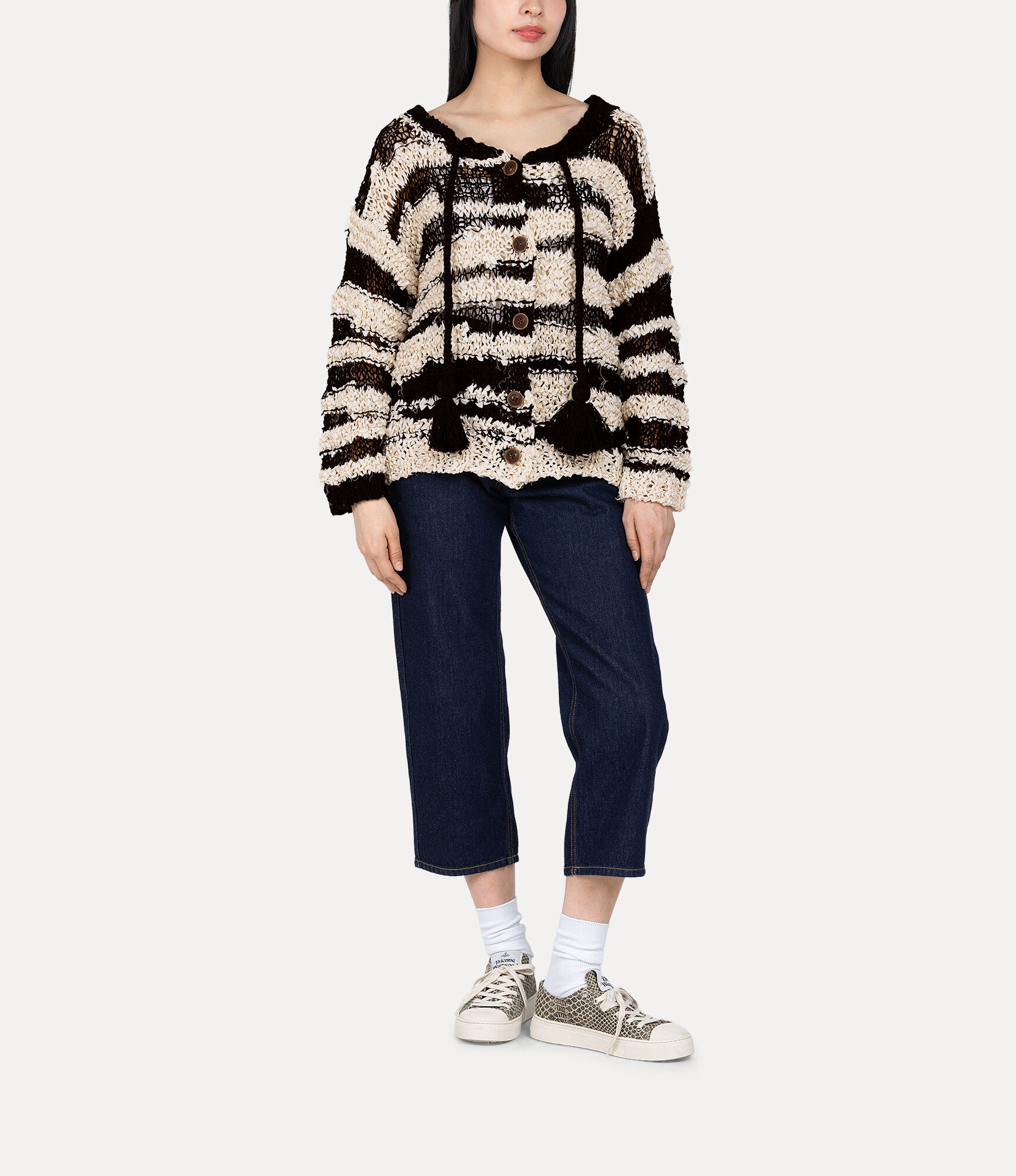 Tassel Stripe Knitted Cardigan  large image number 2
