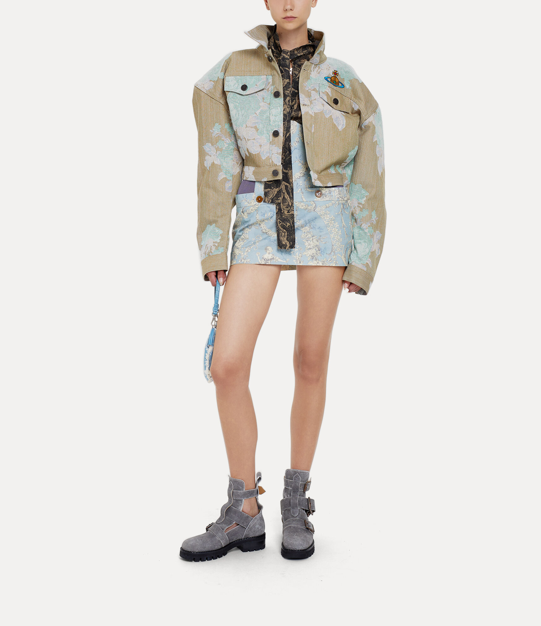 Cropped denim boxer jacket  large image number 3