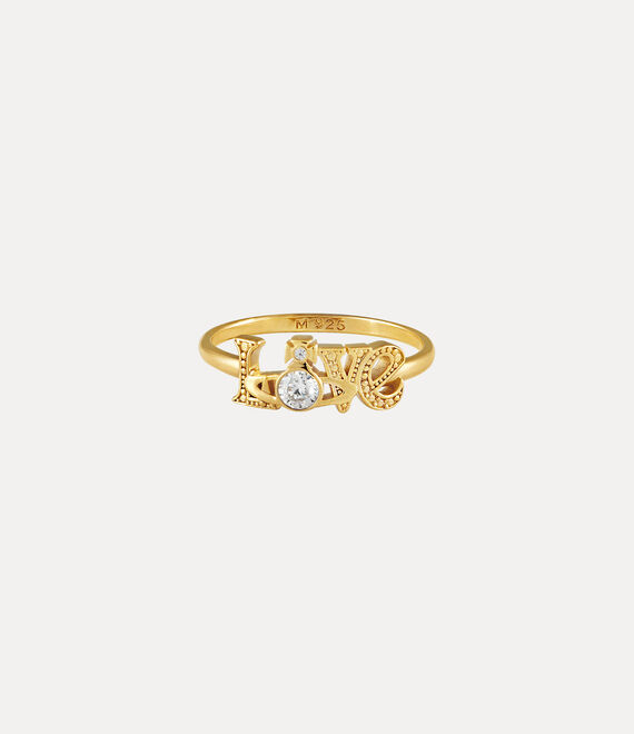 Shop Vivienne Westwood Erica Ring In Gold-white-cz