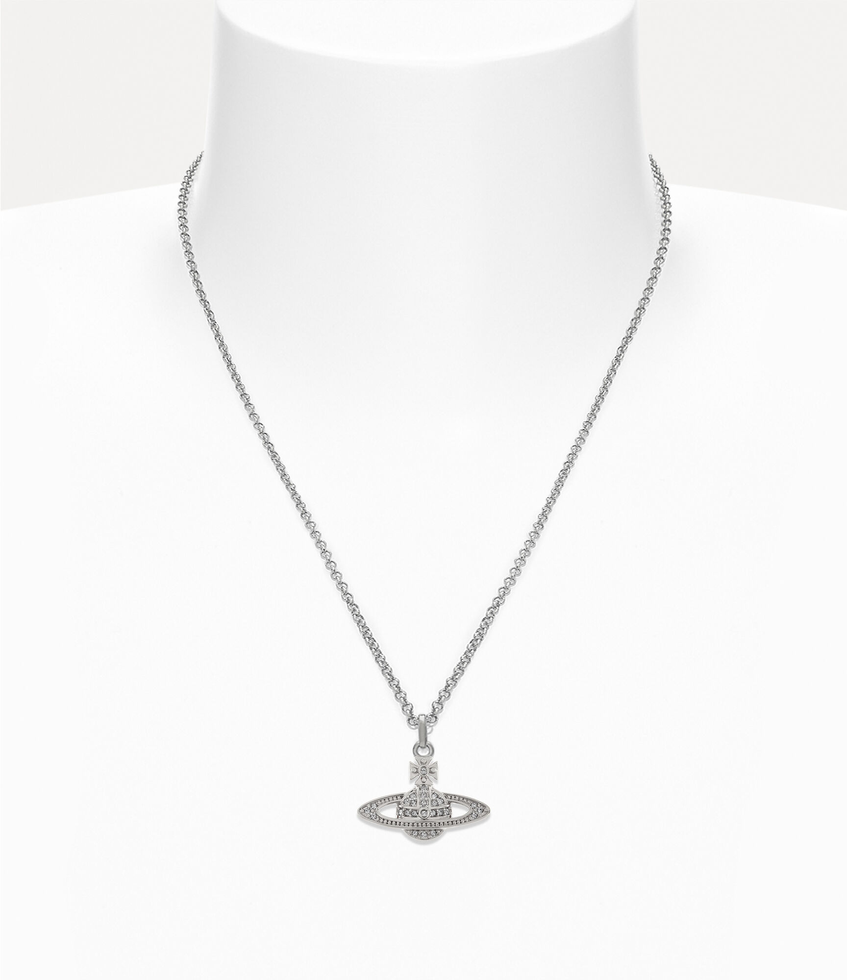 【fumi】MAN MINI BAS RELIEF ORB ネックレス Man. Mini Bas Relief Orb Pendant Necklace in PLATINUM-CRYSTAL