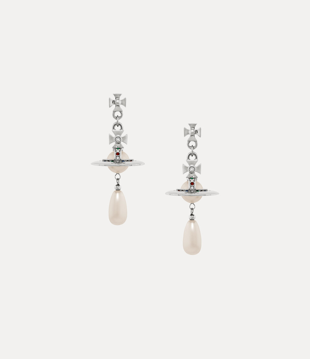 Vivienne Westwood Pearl Drop Earrings in Silver, view 4