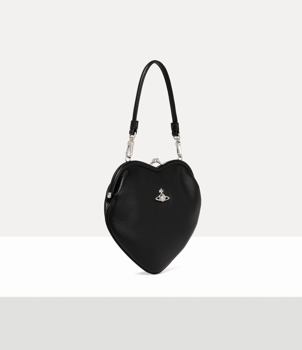 Vivienne Westwood Belle Heart Frame Purse in Black, view 5