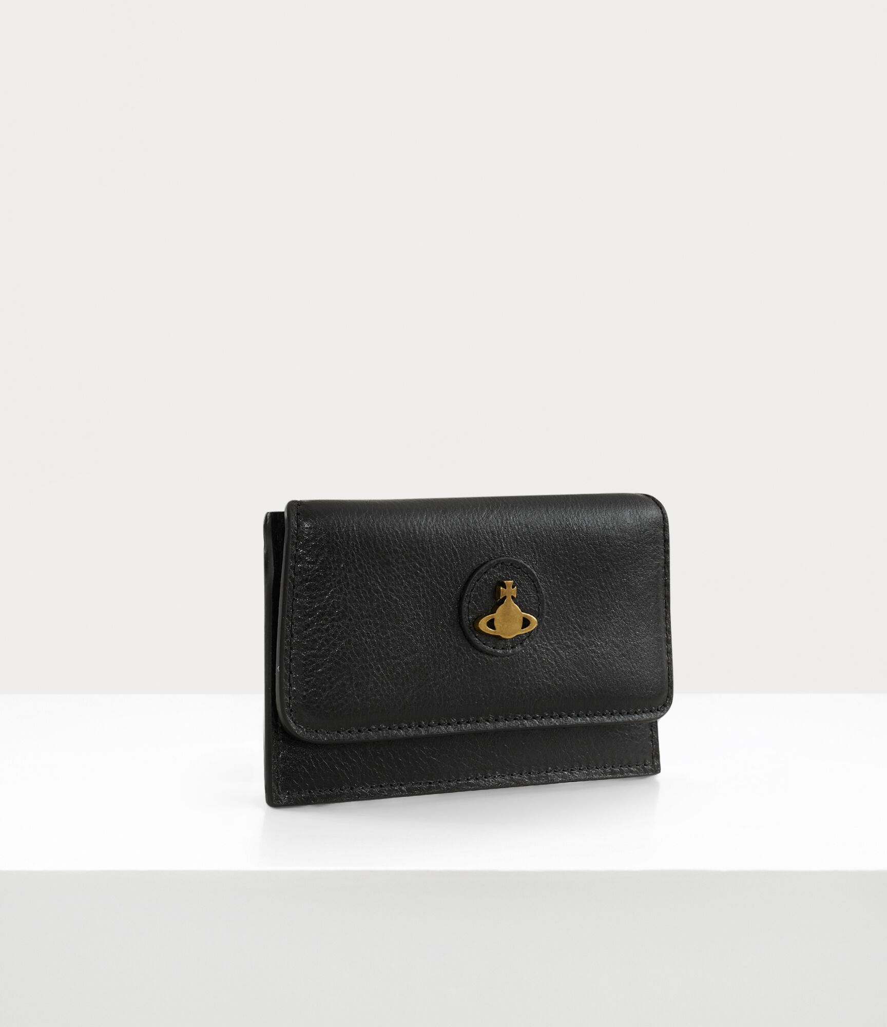 Polished Leather Long Card Holder in BLACK | Vivienne Westwood®
