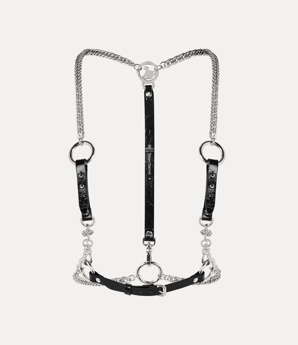 Vivienne Westwood Medallion Chain Harness in black
