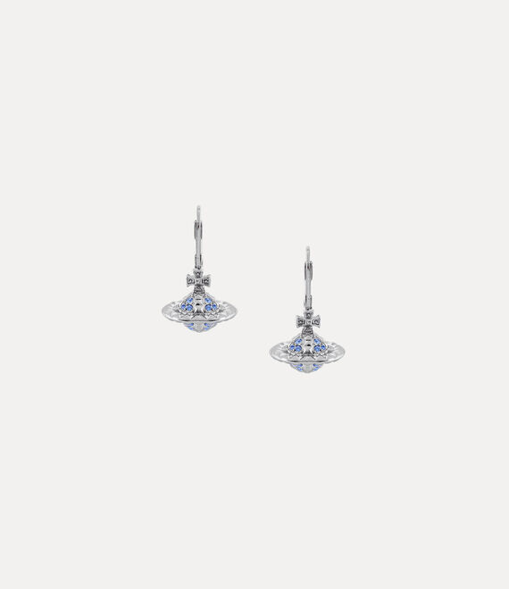 Vivienne Westwood Mayfair Small Orb Earrings In Rhodium-light-sapphire-crystal