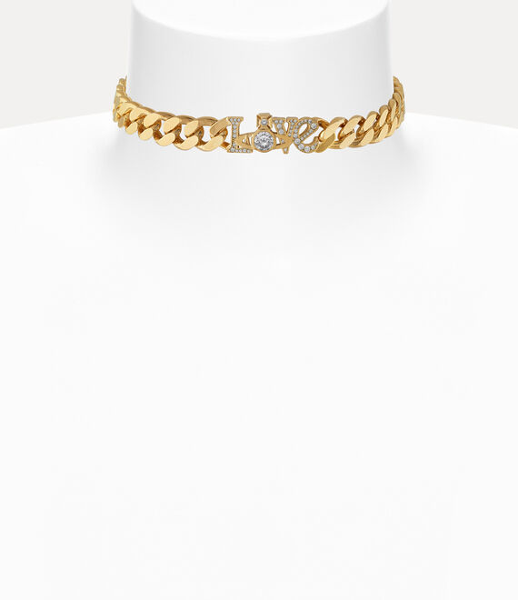 Vivienne Westwood Roderica Choker In Gold-white-cz