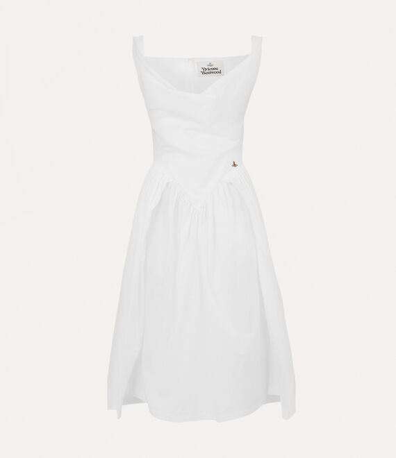 Vivienne Westwood Sunday Draped Cotton And Silk Midi Dress In White