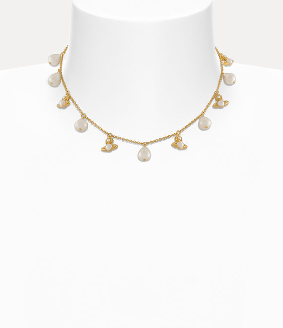 Vivienne Westwood Emiliana Necklace In Gold-creamrose-pearl