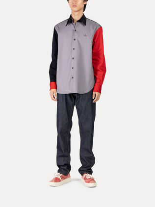 Contrast Color Punk Normal Shirt