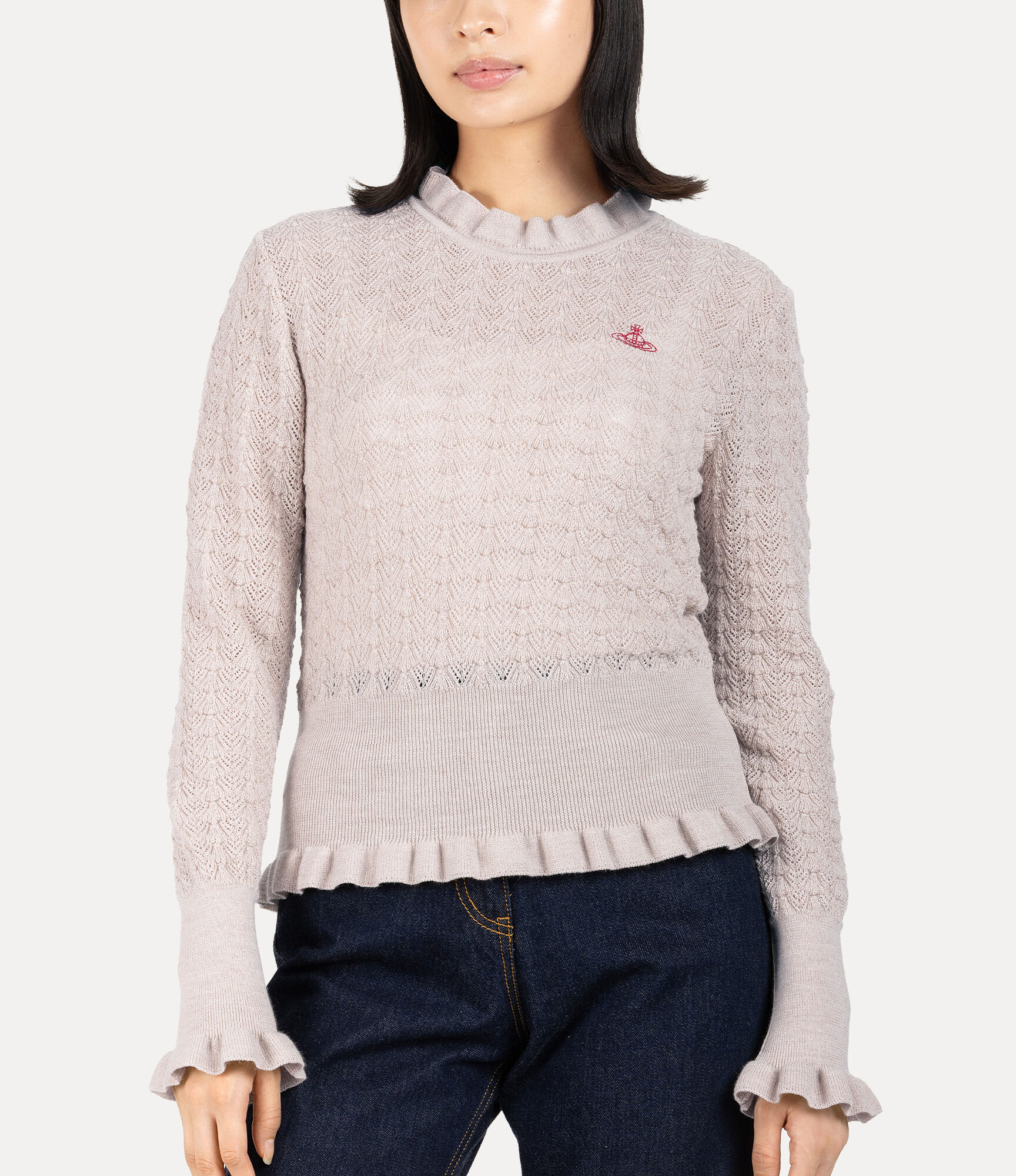 Shell Frill Knit Pullover  large image number 4