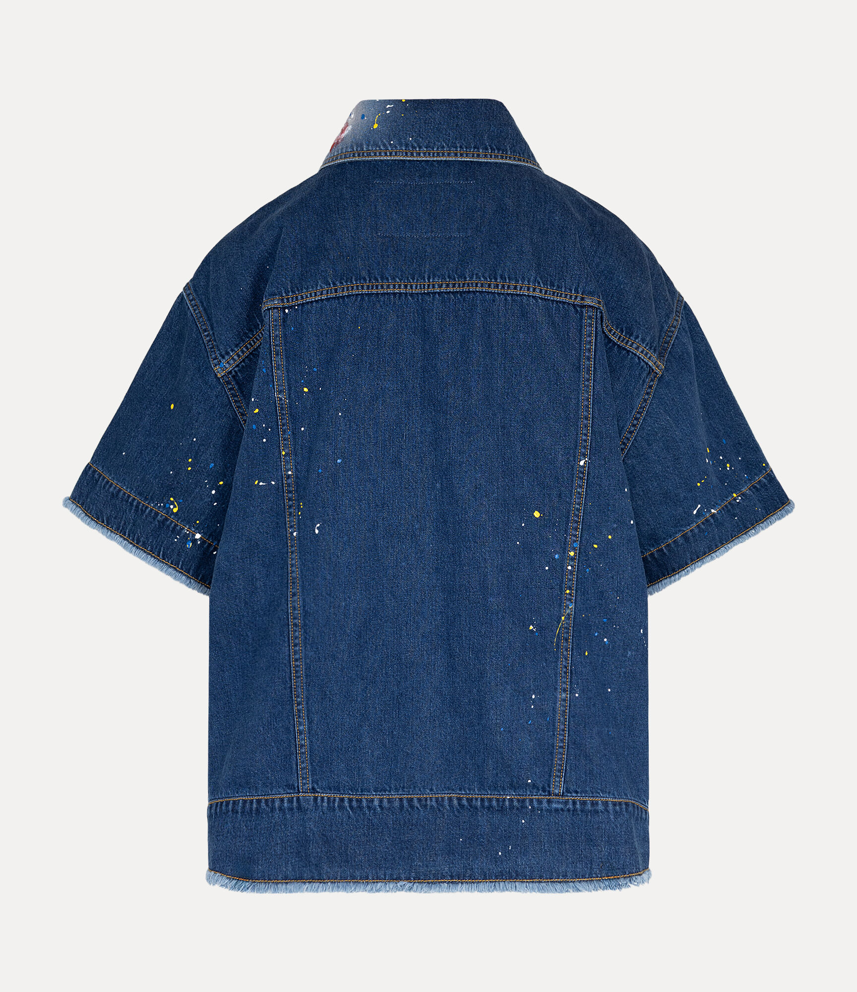 Hand Painted Denim Short Sleeve Jacket  large image number 5