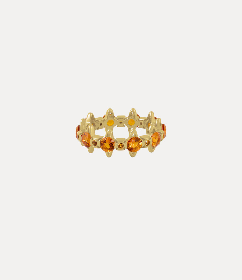 Vivienne Westwood Warwick Ring in Gold Citrine Cz