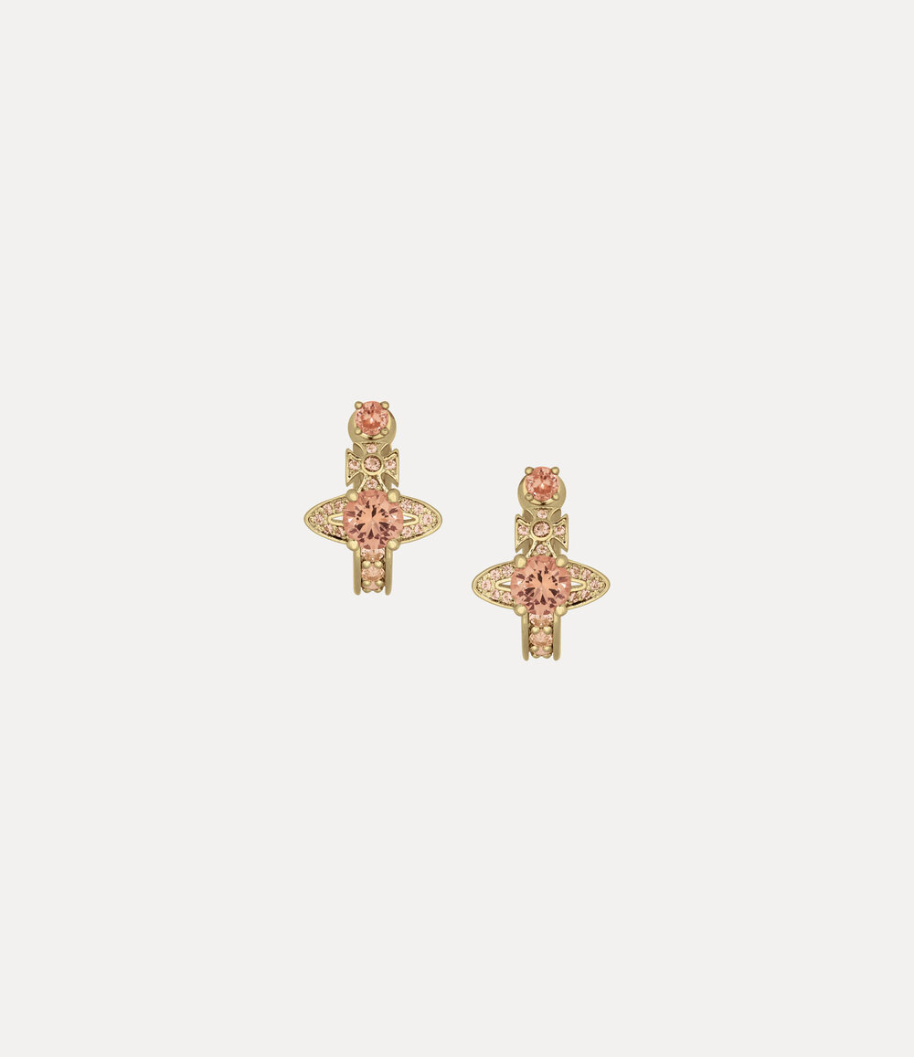 Vivienne Westwood Maitena Earrings in Gold Peach Cz