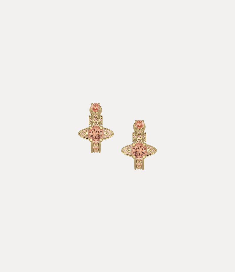 Vivienne Westwood Maitena Earrings in Gold Peach Cz