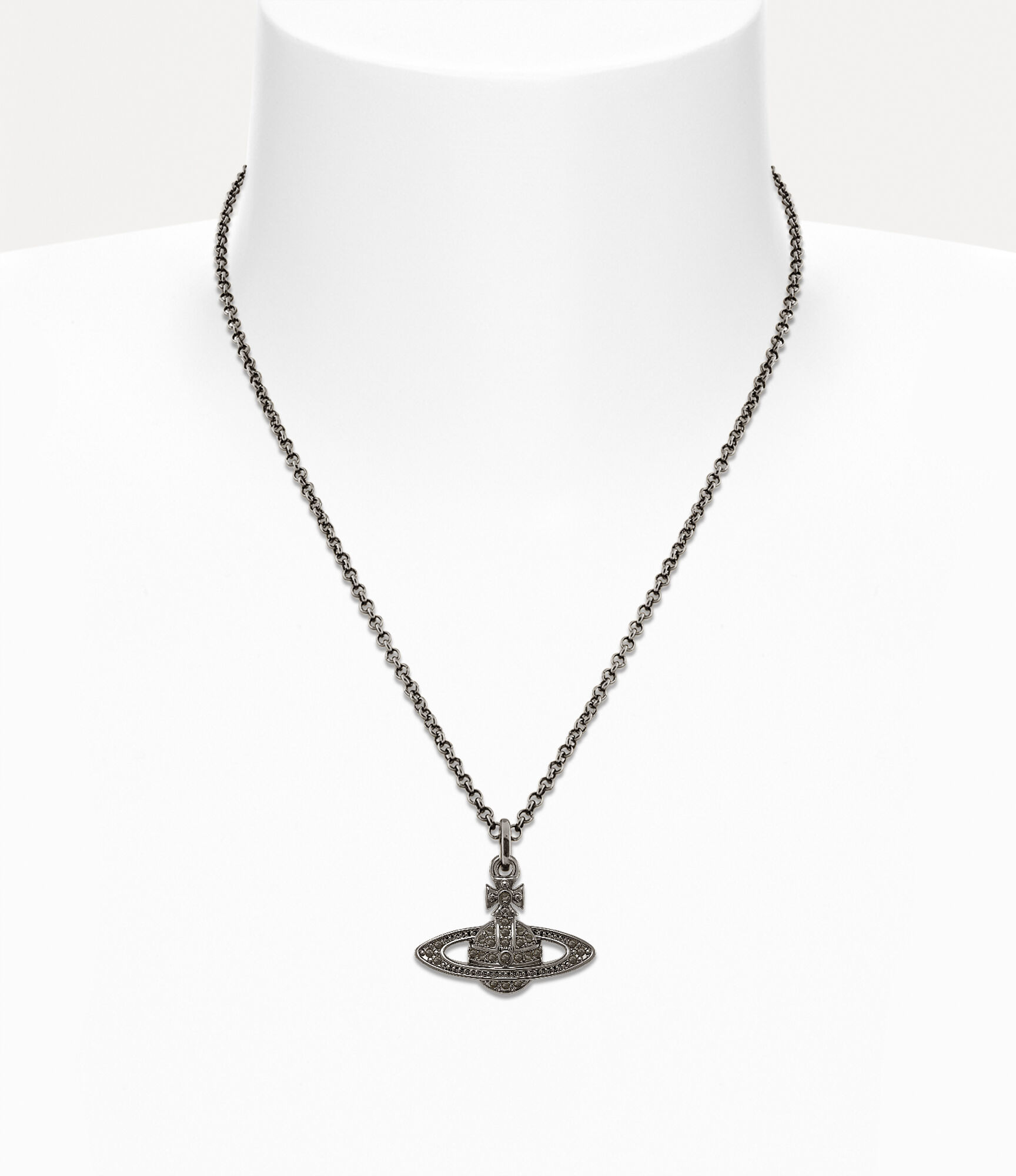最終値下げ‼️ Vivienne Westwood ネックレス ブラック Mini Bas Relief ペンダントネックレス - ルテニウム、ブラック