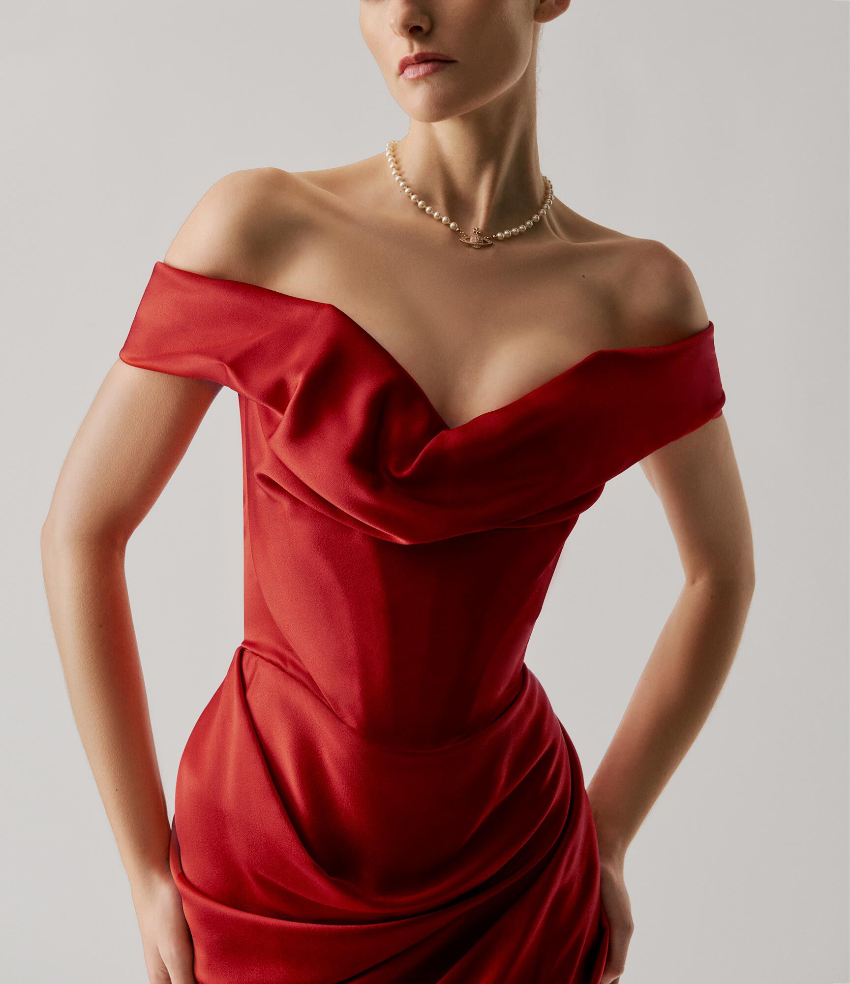 vivienne westwood red dress Open Puff Sleeves Cherry at SoirVintage  SOIR  Asymmetrical construction  Draping Nova Cora Mini Dress
