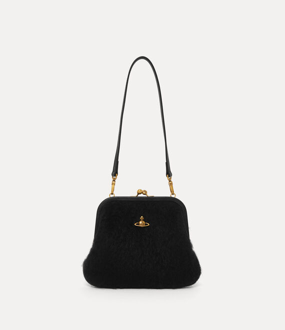 Vivienne Westwood Vivienne Clutch Mohair-effect Black