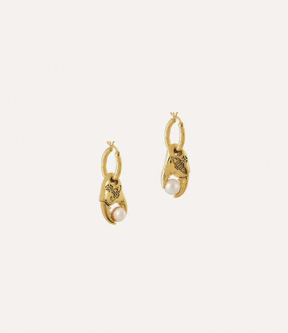 Freda Earrings in GOLD-CREAMROSE-Pearl-BLACK-Patina | Vivienne Westwood®