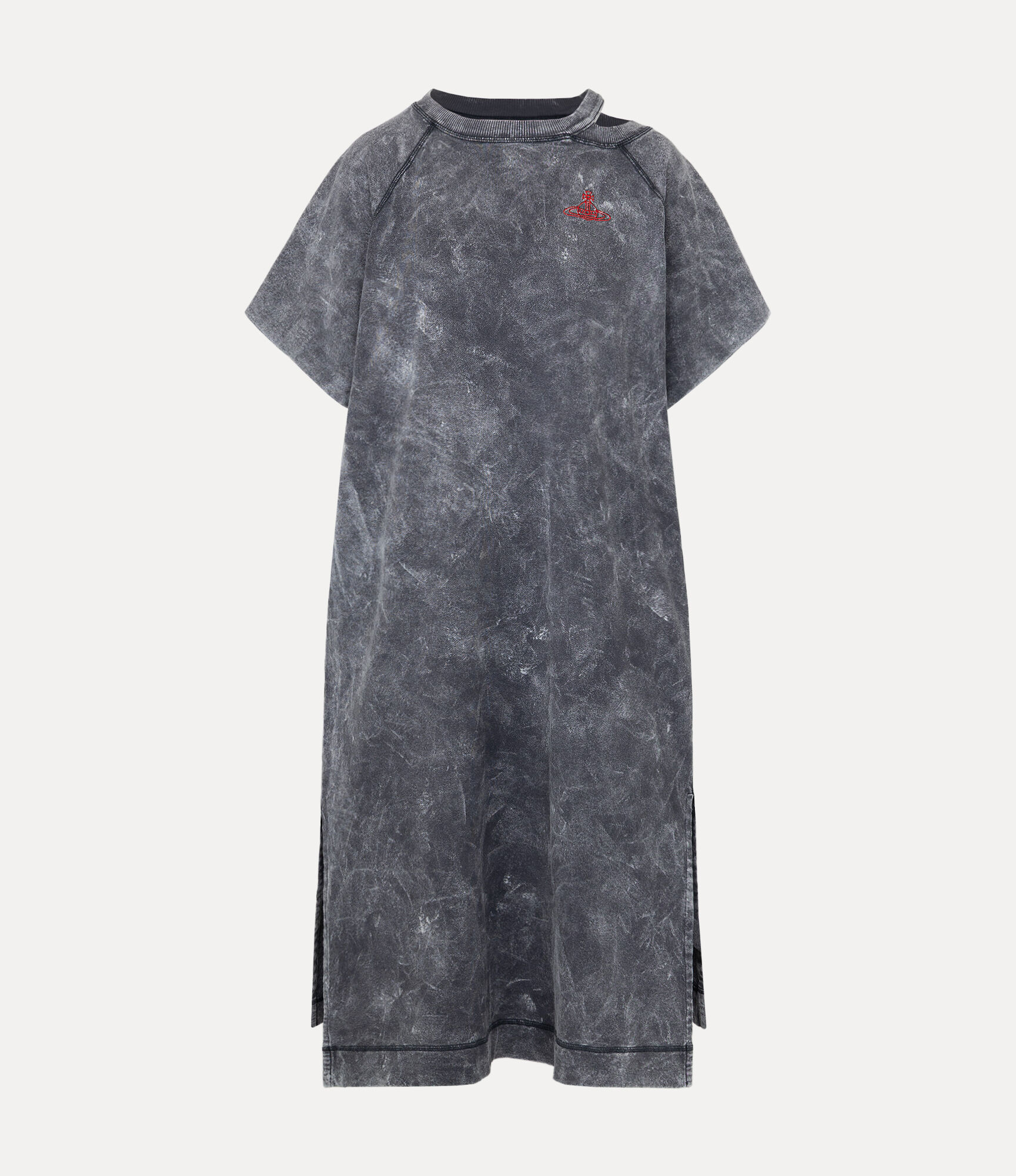 Gauze Terry Overdye Raglan Slash Dress in BLACK | Vivienne Westwood®