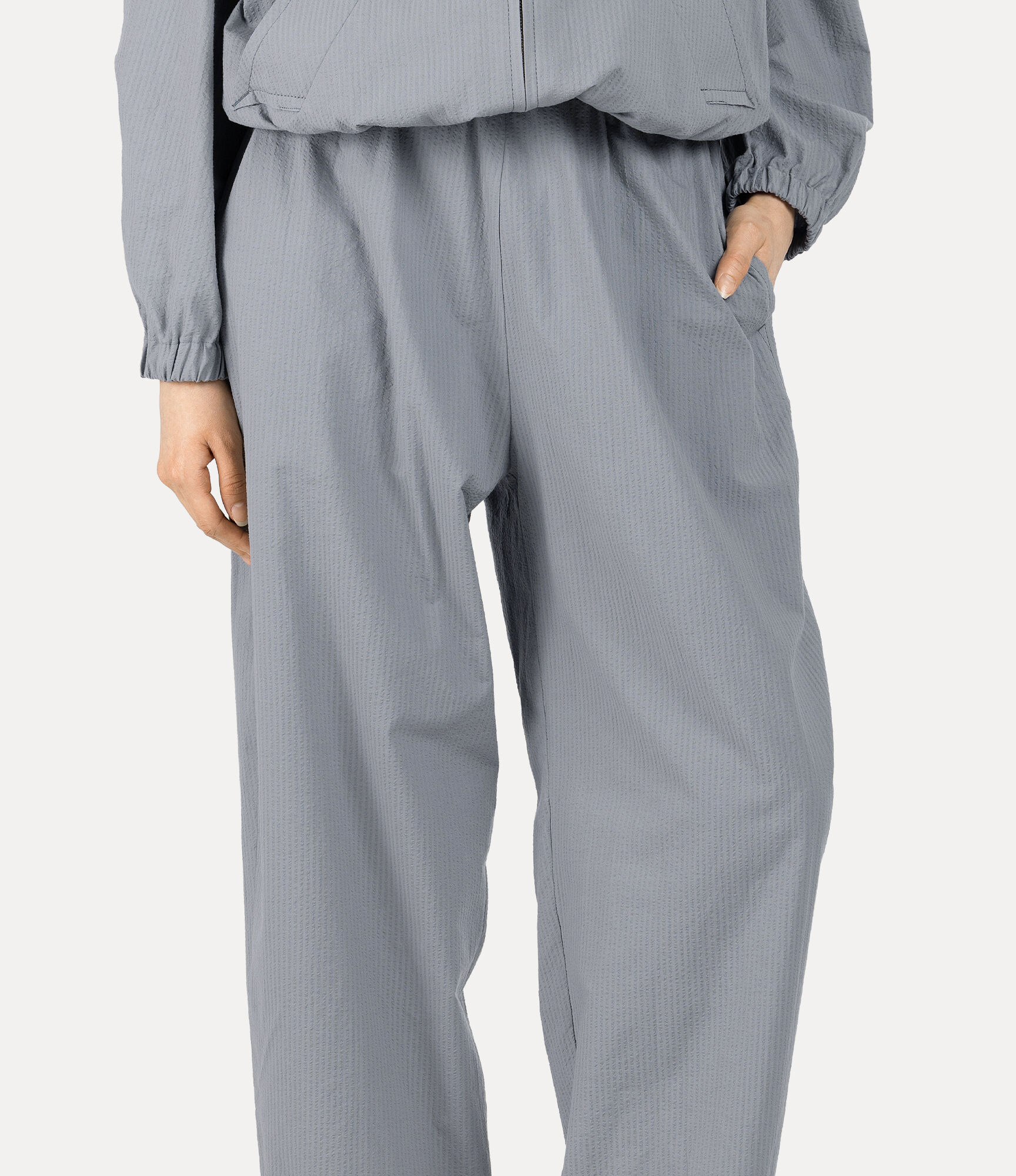 Cotton Seersucker Balloon Tapered Trousers  large image number 4