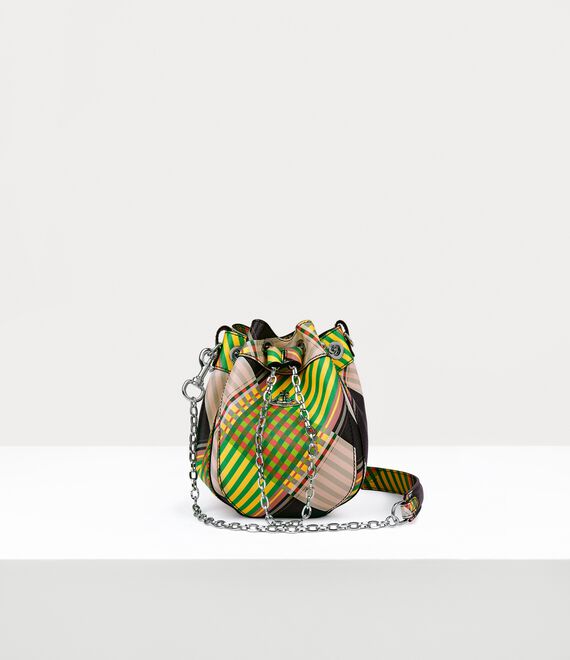 Shop Vivienne Westwood Small Bucket Bag In Combat-tartan