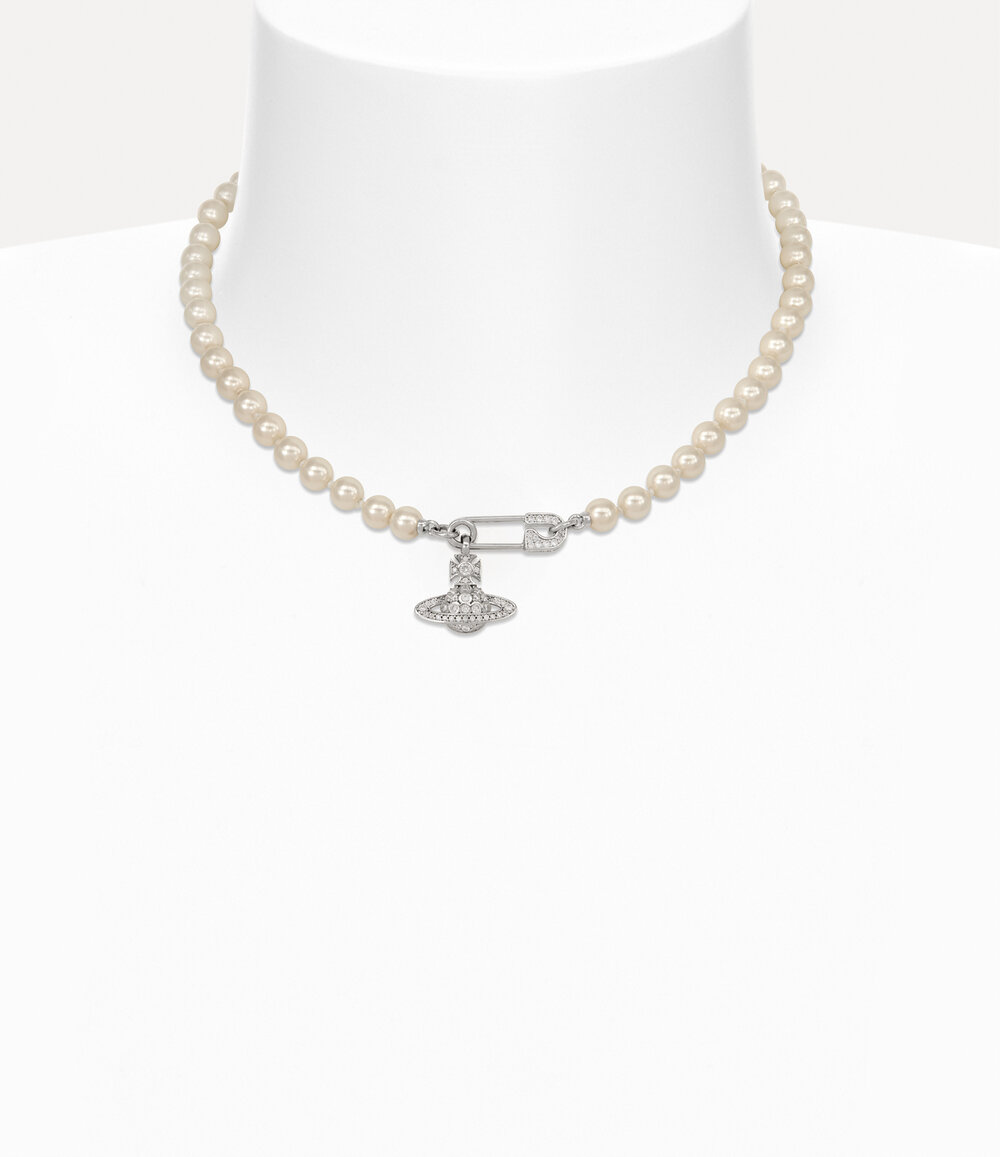 Vivienne Westwood Lucrece Pearl Necklace in Silver