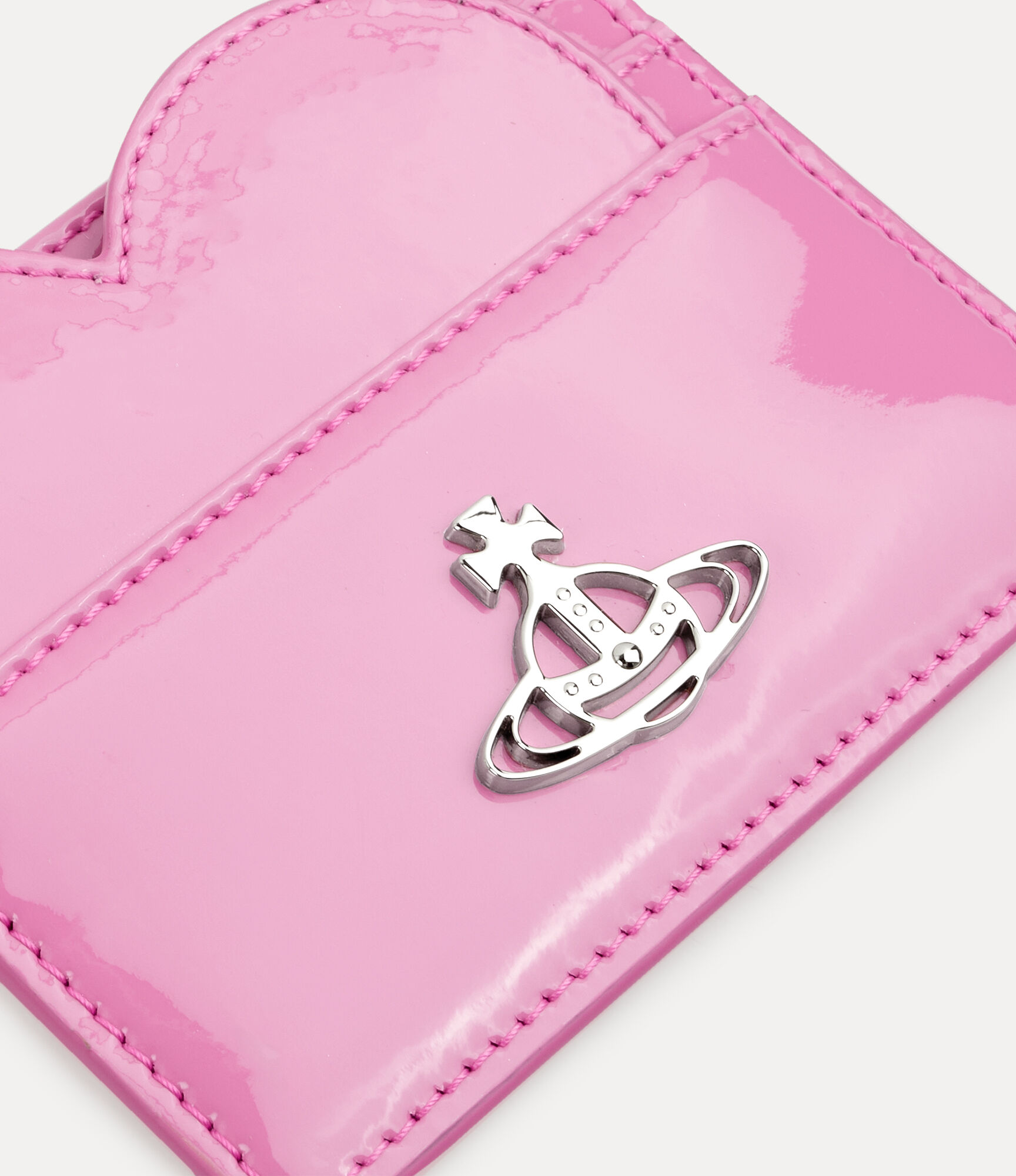 Shiny Patent Heart Card Holder in pink | Vivienne Westwood®