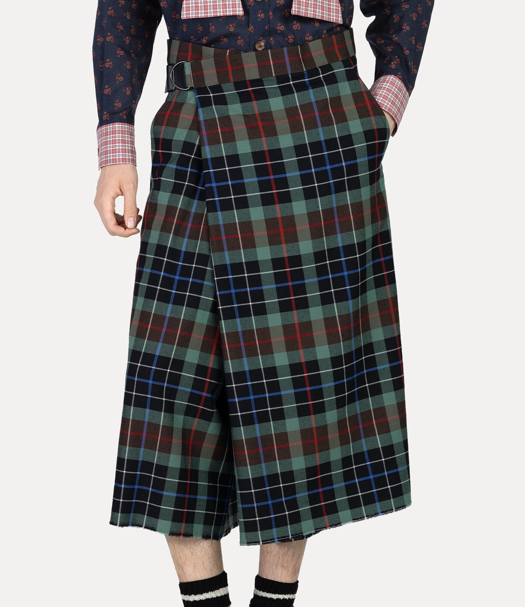Tartan Check Cut Off Belt Trouser  large image number 4