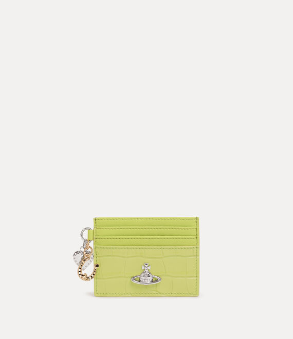Vivienne Westwood Card Holder With Charms Emboss-croc/supple Lime-green One Size Women