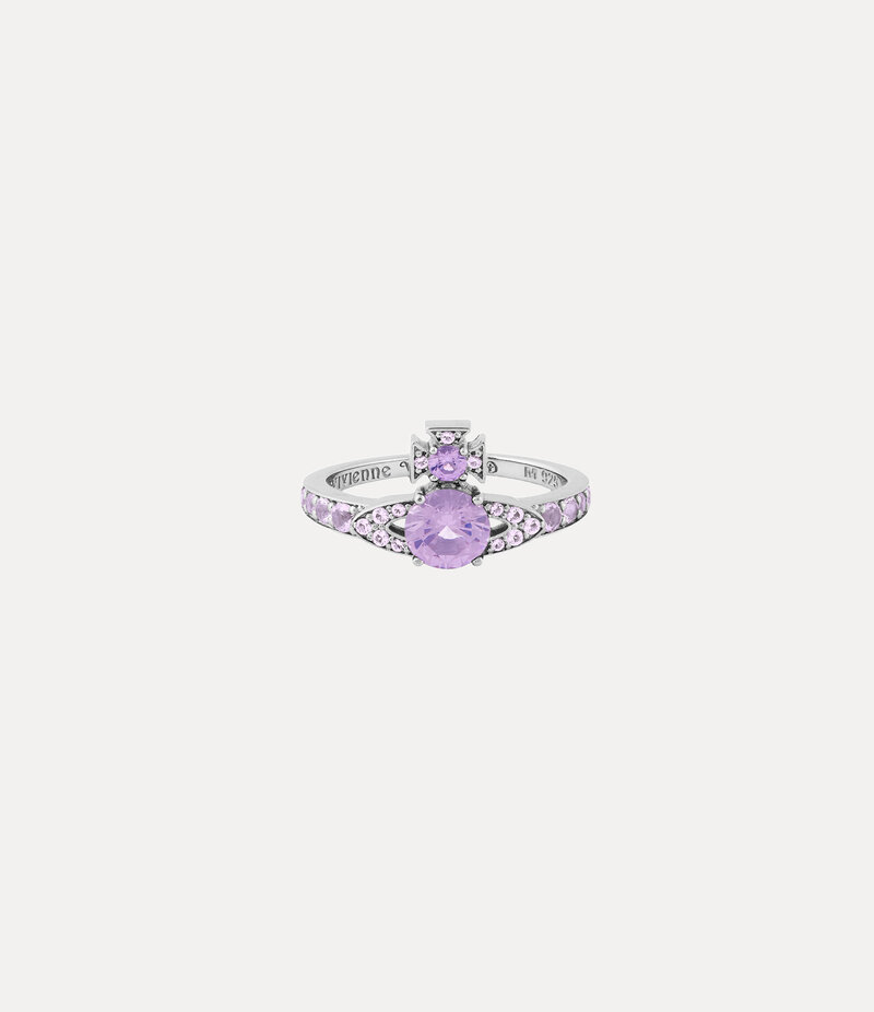 Vivienne Westwood Ismene Ring in Platinum Lavender Light Lavender Cz