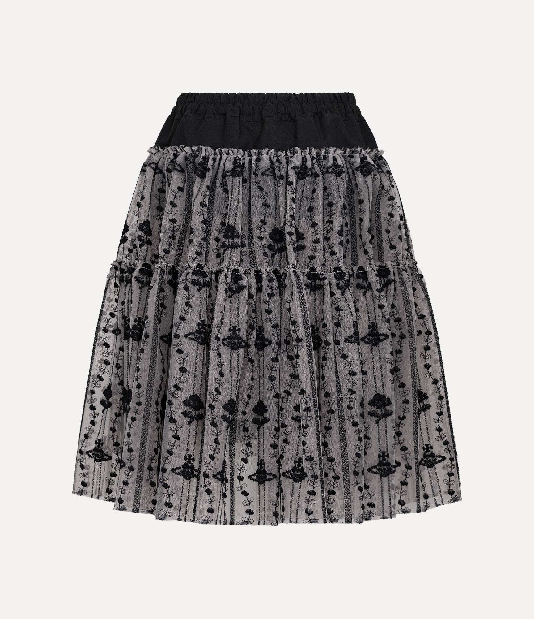 Flower orb Tulle Embroidery Skirt in BLACK | Vivienne Westwood®