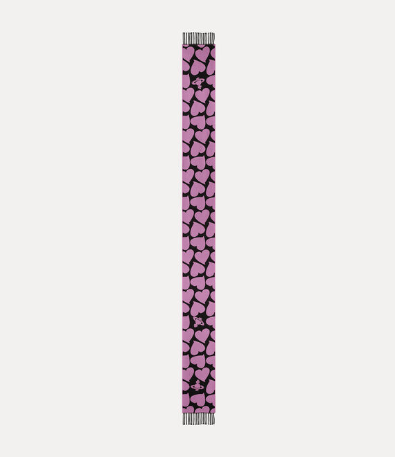 Vivienne Westwood Thin Scarf Purple Happy Hippy Hearts Unisex