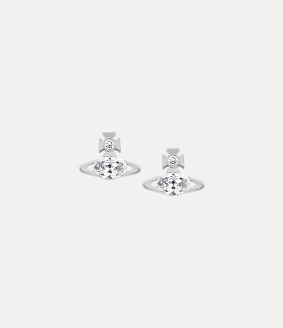 Shop Vivienne Westwood Allie Earrings In Platinum-white-cz