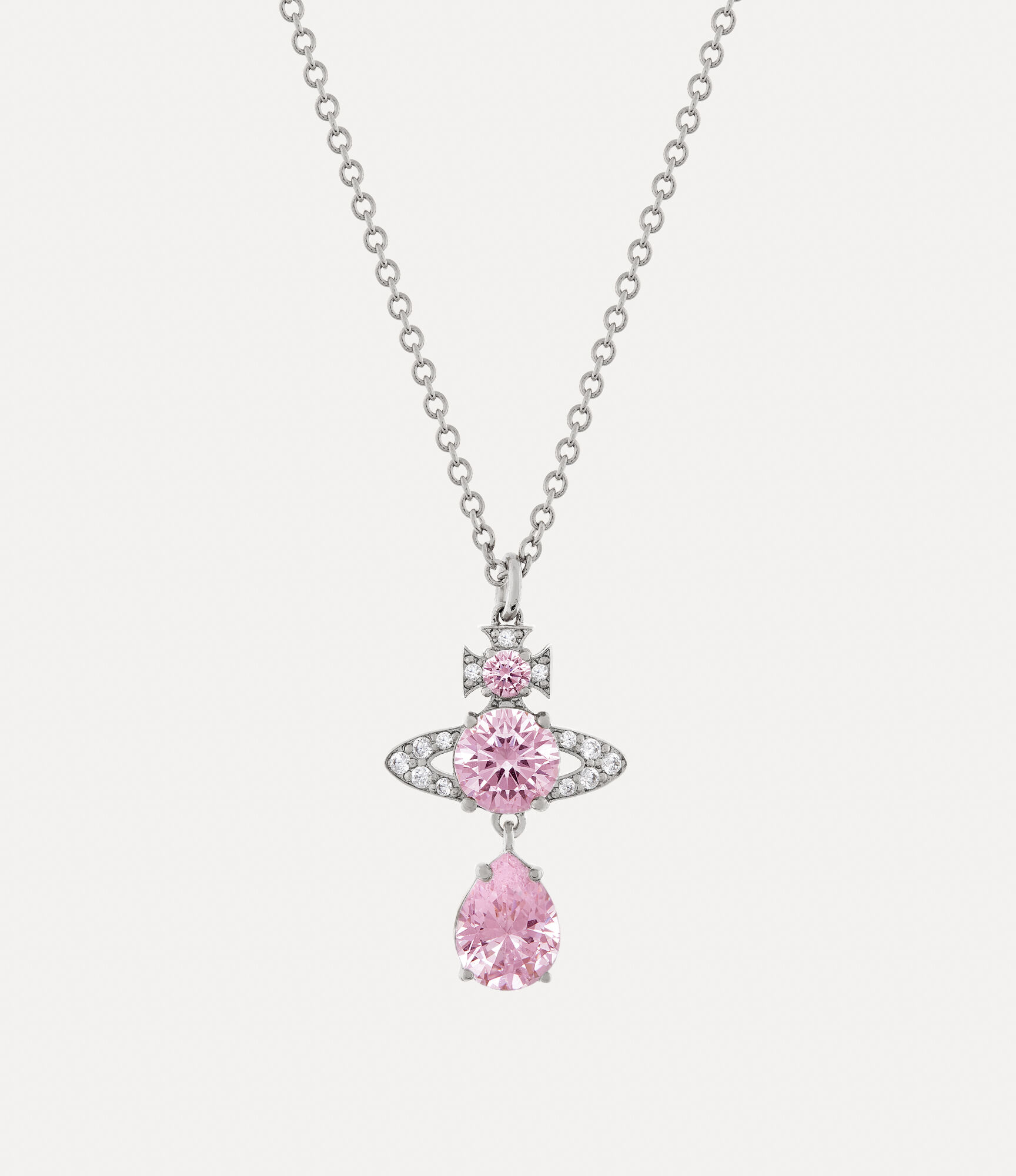 Ismene Drop Pendant Necklace in PLATINUMWHITEPINKCZ Vivienne Westwood®