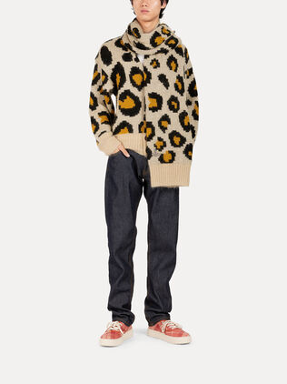 Pixelated Leopard Brushed Scarf Cardigan
