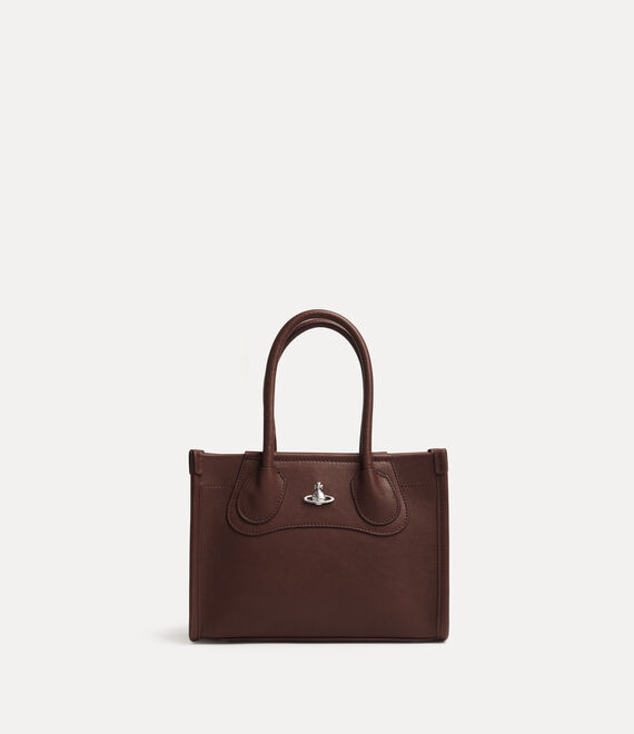 Vivienne Westwood Troy Small Tote Crossbody Supple Leather Chestnut